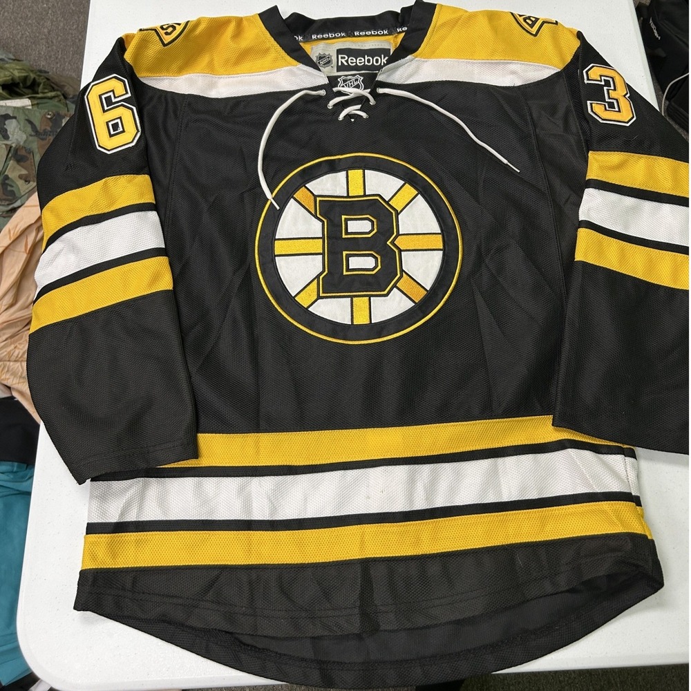Reebok Hockey Jersey Mens 50 Black Boston Bruins Brad Marchand 63 NHL 7187A